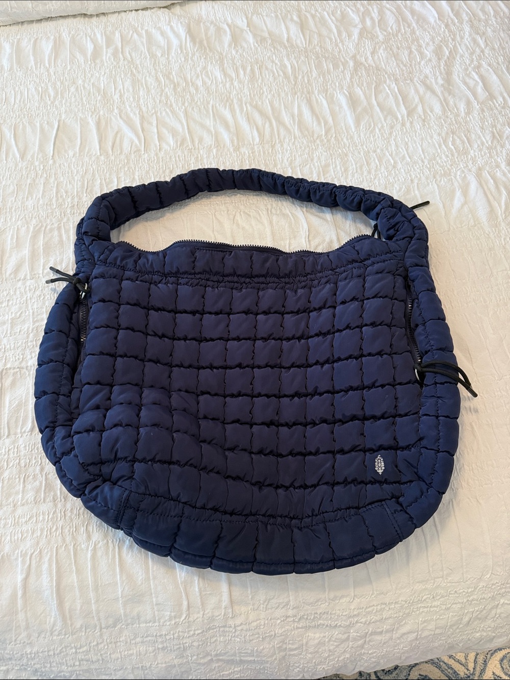 Free People Quilted Navy Shoulder Bag